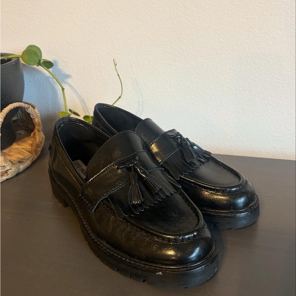 Steve Madden Minka Black Leather Loafers
